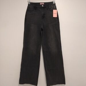 Juicy Couture Black Women's High Rise Jeans Wide Leg Size 7 28 x 32